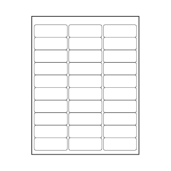 30Up Labels Laser Labels 2 5/8 X 1 (30UP) LLT Labels